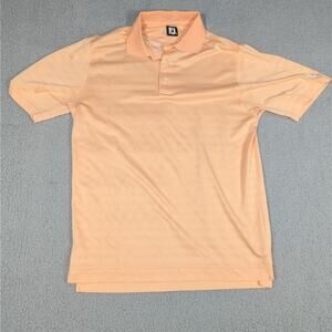 FootJoy Polo Shirt Men’s Size Large Orange Salmon Solid Golf Performance Shirt